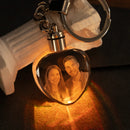 Multicolored LED Lights K5 Crystal Heart Keychain (10pcs)