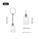 Multicolored LED Lights K5 Crystal Rectangular Keychain (10pcs)