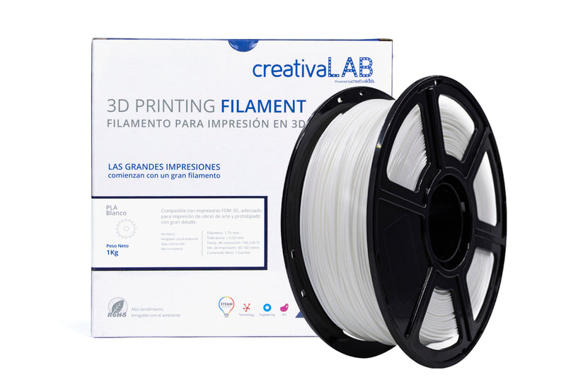 Filamento CreativaLab PLA Blanco 1.75mm 1 kg