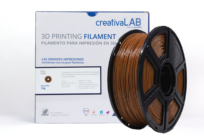Filamento CreativaLab PLA Café  1.75mm 1 kg