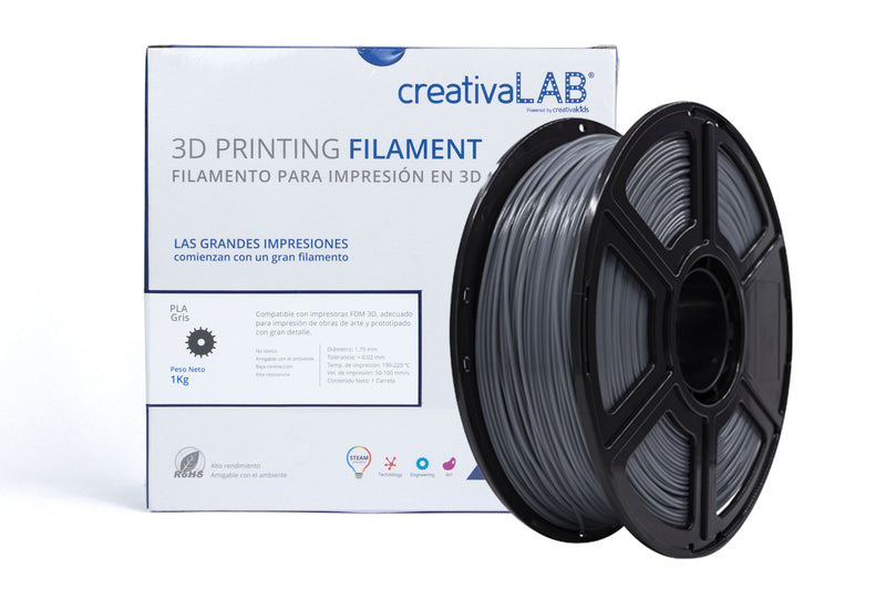 Filamento CreativaLab PLA Gris  1.75mm 1 kg