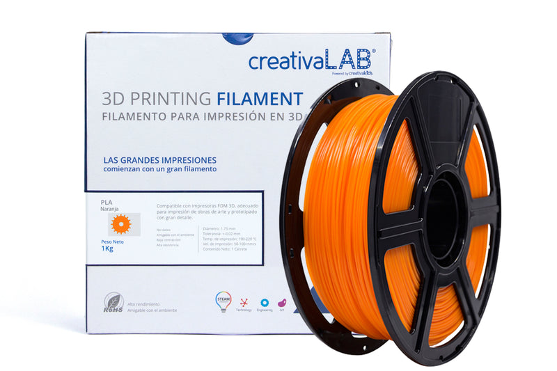 Filamento CreativaLab PLA Naranja 1.75mm 1 kg