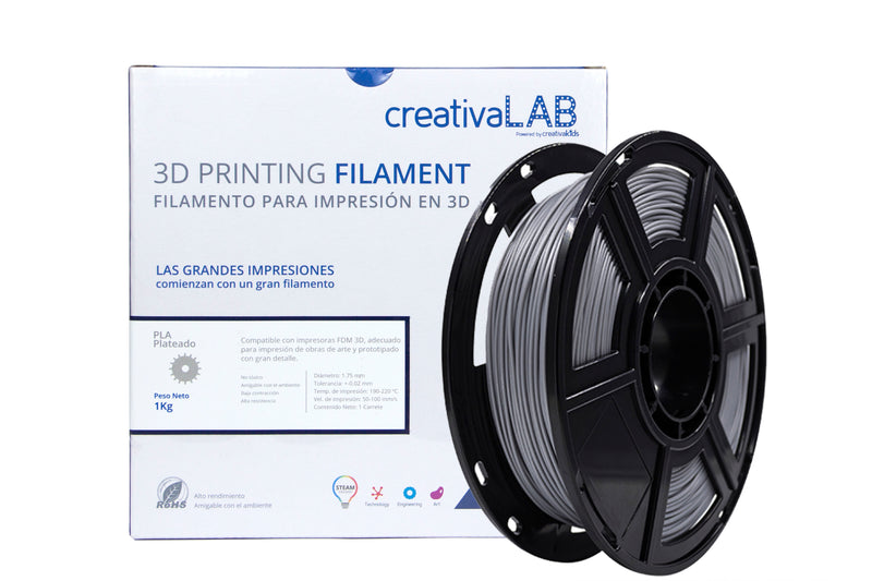 Filamento CreativaLab PLA Plata  1.75mm 1 kg