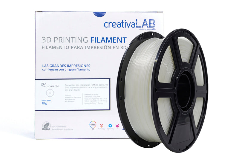 Filamento CreativaLab PLA Transparente 1.75mm 1 kg