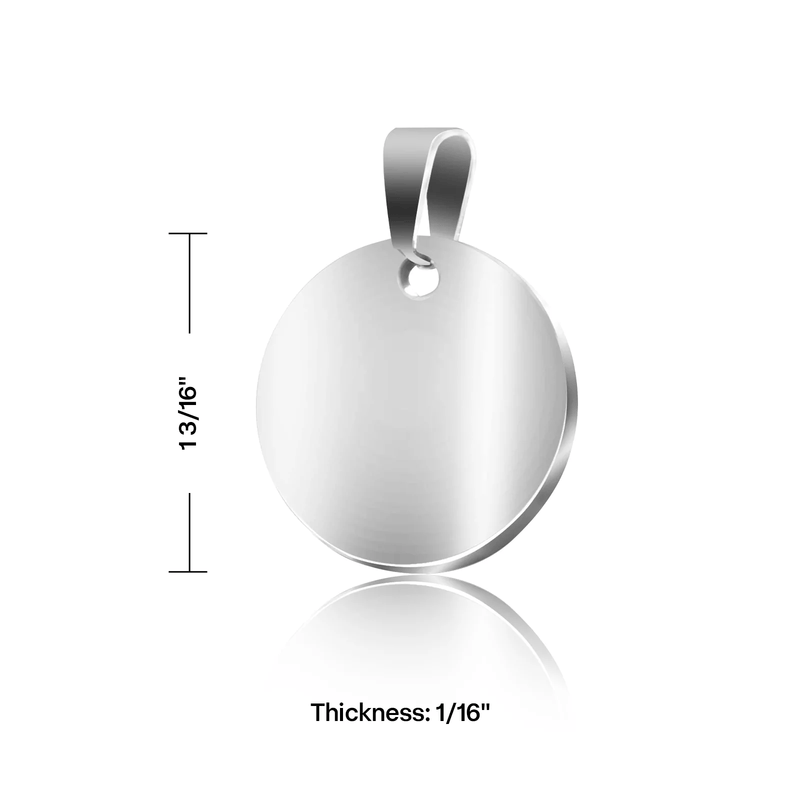 Silver Stainless Steel Tag (round)